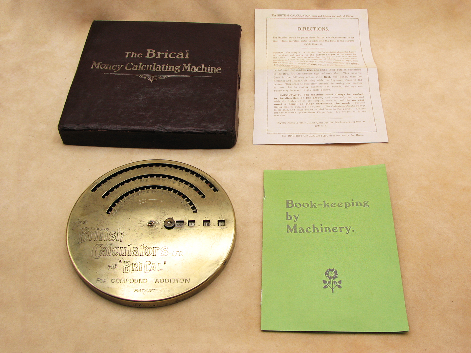 The British Calculator Brical money calculating machine, circa 1915